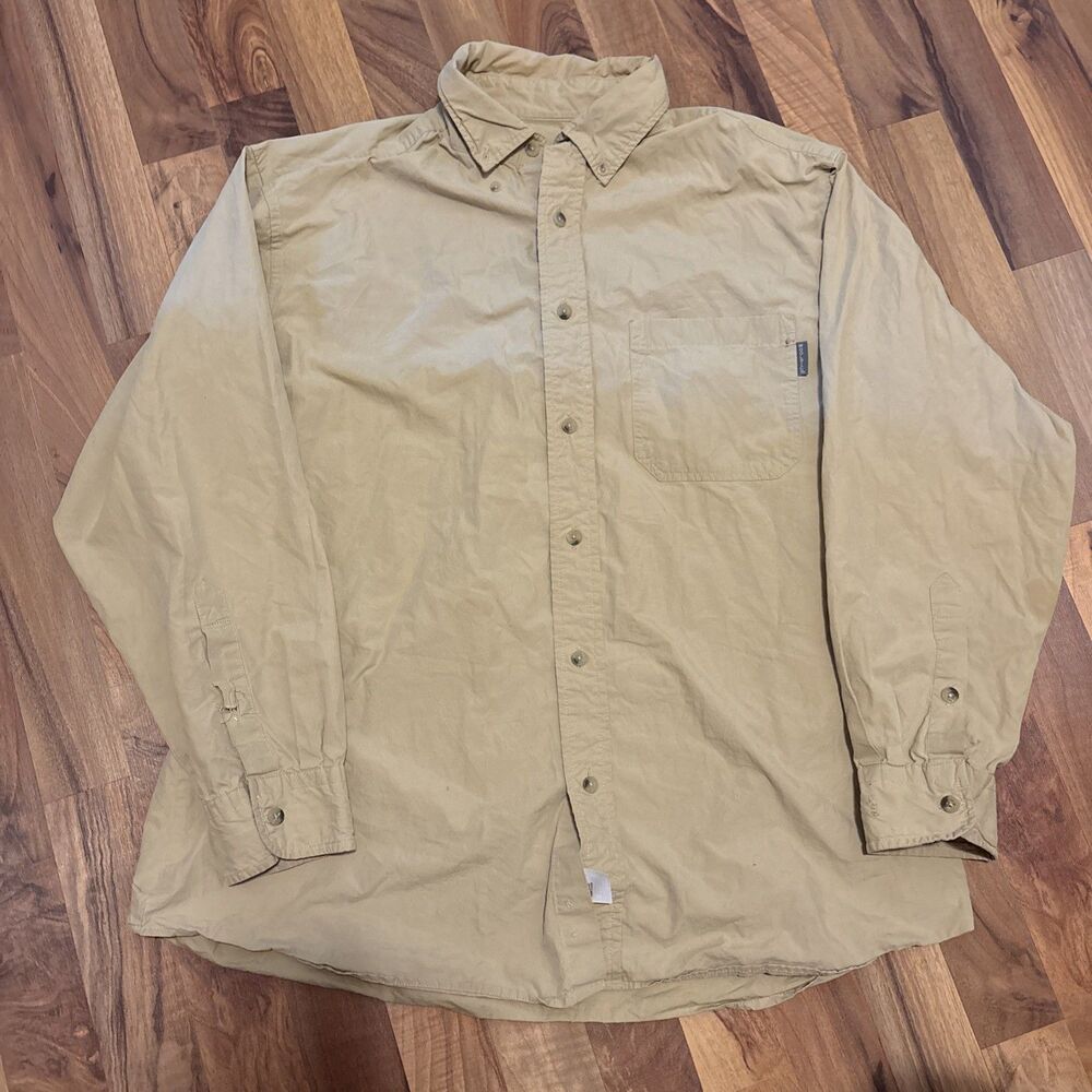 Vintage Woolrich Tan Button Up Longsleeve High Quality Material Size Large